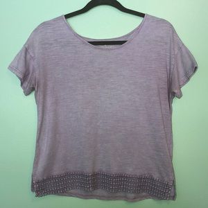 Lavender Tee With Crochet Bottom